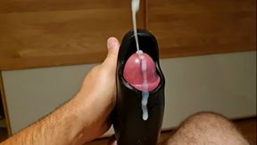 Big fat cock shoots a huge load of sticky cum in slomo