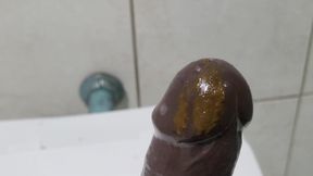 Trying the first dildo I got from a client - deep gagging &amp; drooling mess