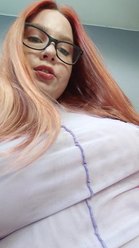New transparent sexy t-shirt on my big soft boobs