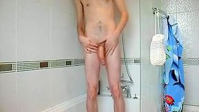 Wanking in the shower