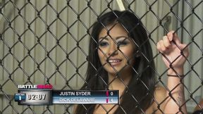 Big tit BBW ring girl volunteers to fuck the lucky winner of the cage fight