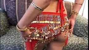 Foxy 50-year-old Indian housewife eagerly devours two massive cum-filled cocks