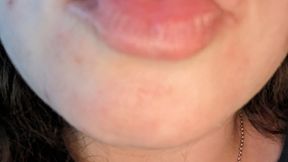 Showing off my uvula with wet glossy lips