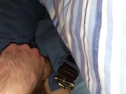 Soft cock and then oops the cum goes everywhere from my cut monster cock