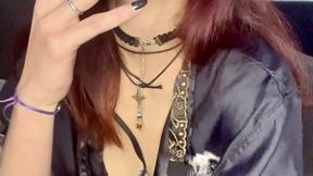 Seductive 4K Smoking Tease in Black Lingerie & Fishnets - Talking Dirty to You