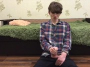 Cute Stepson touches his EXTRA LONG DICK in front of Stepdaddy / big loads / cumming hard / wank