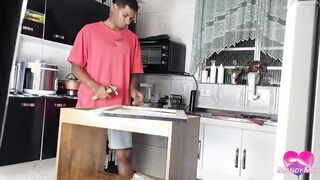 Squirting, farting and prolapse during anal sex with the cooktop