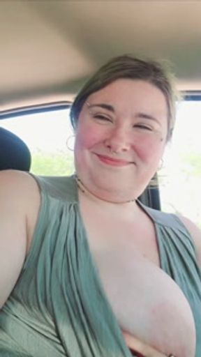 Cruising with my Tits Out!!