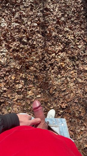 Boner pisses in the forest