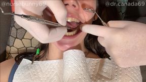 Dr. Canada Cleans Nurse Bunny's Teeth Close View
