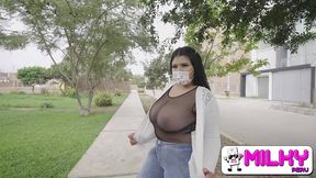 la tetona mishell quiere follar a un fan de milky, sus super tetas dejaron al fan contento.