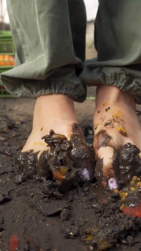 Squashing Tomatoes Barefoot In The Dirt ASMR   Clip 1