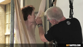 Boynapped - Servicing Hard Master Part 2: Skinny Sub Takes Pinching & Butt Stre