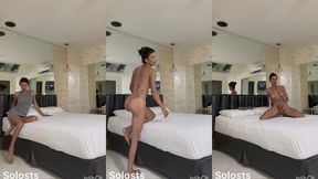 me masturbando no quarto de hotel