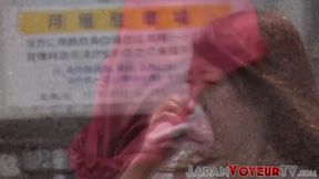 Japanese girls urinate openly while being taped in public