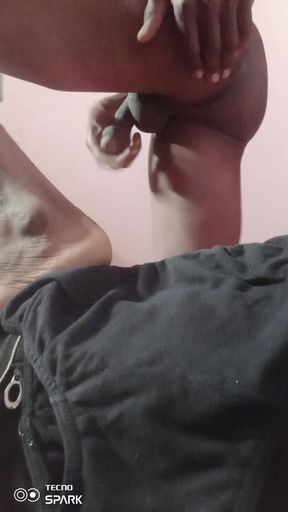 Indian guy fucking his ass with his own cock