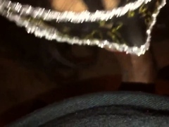 Crossdresser slut sucking black cock POV