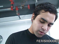 Latin dude getting a spanking punishment