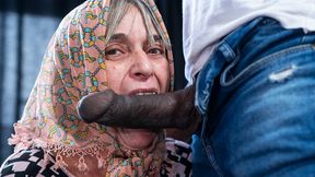 ugly headscarf granny rough BBC ass stretched