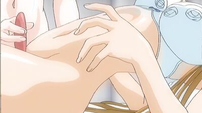 Big-titted anime babe spreads wide open for a hard dick