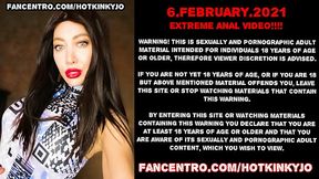 Hotkinkyjo extreme deep anal dildo, belly bulge &amp_ prolapse