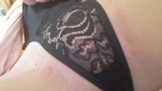 Panties stuck in pussy and lips stuck in panties