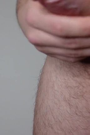 Big Uncut Cock Close up with Lots of Precum