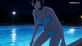 Reze Gave Denji a Reward At The Swimming Pool - AI Generated