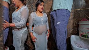 Jija Sali Bath Fuck- Desi Indian Sister-in-law Seduced and Fucked by Jija Ji, When She Taking Shower.