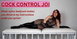 Cock Control JOI: I Give You Permission to Touch Yourself to my Curves in Sheer Nylon Bodsuit - Andrea Rosu