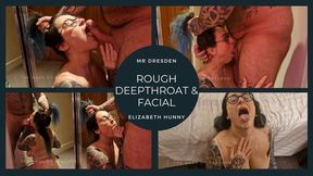 Muscle Bear Rough Deepthroat & Facial with Submissive Slut