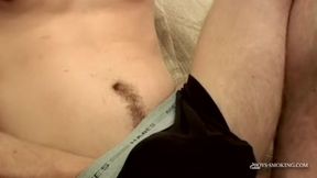 Gay teen Wets His Cigar With The Tip Of His Dick