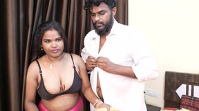 Husband and wife bathing after sex Behind the scene