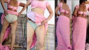 Sauteli bahan apne sagi sautele bhai ke samne Sadi pahankar utaar chut mein ungali dalkar apne sautele bhai se Gand marwane ki Chahat rakhti