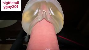 Solo guy moans and cums with dirty talk using a big Fleshlight