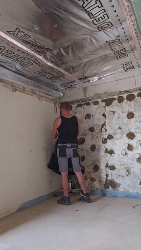 Still horny on the construction site, need a real cock in my butt