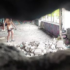 Jerkoff in an abandoned factory