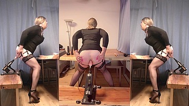 Sissy get fucked by sex maschine on table again.png