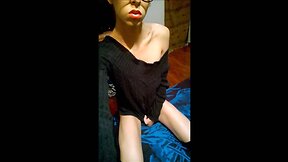 Pretty boy shows off his body and drink his own cum