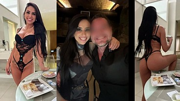 De corno para outro corno - Rainha hotwife trai o marido com o marido corno da Brazilianhotwife e o marido corno manso só fica na punheta.