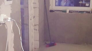 Freaky co-worker creampied after working