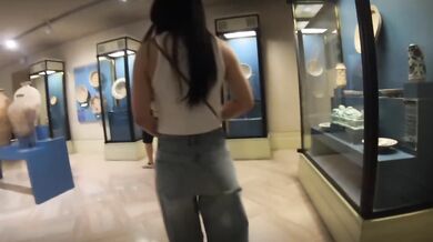 Asian Brat Bitch gets fucked in Museum super risky!