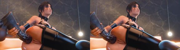 Lara Croft Stretching Her Tight Ass With a Huge Horse Cock Dildo