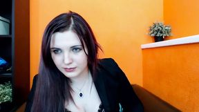 Student whore secretary plays with client throught zoom