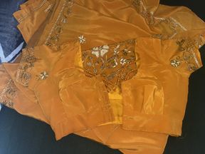 satin saree of my aunty