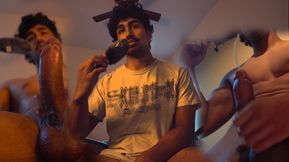 ASMR 19 yo edging dubai chocolate matcha latte lab-