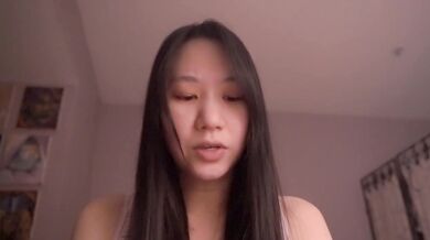 Asian nerd girl solo asmr moans she's too smart for public