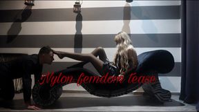 Nylon femdom tease
