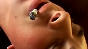 This hot smooth country jock chainsmokes while stroking and using a buttplug