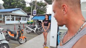 ”Thai teen amateur picked up at a 7 11 for horny threesome sex”